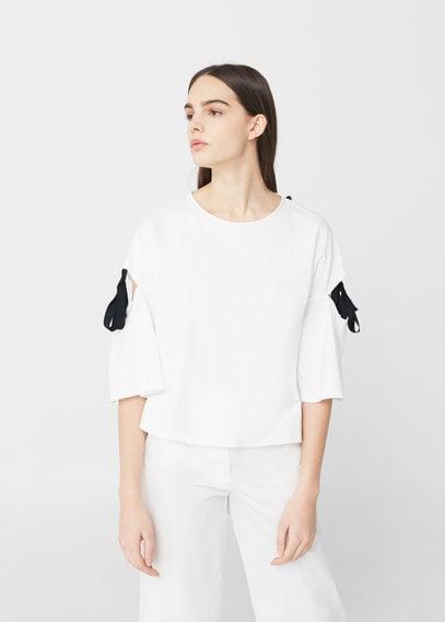 Mango Mango Side-slit Bows T Shirt