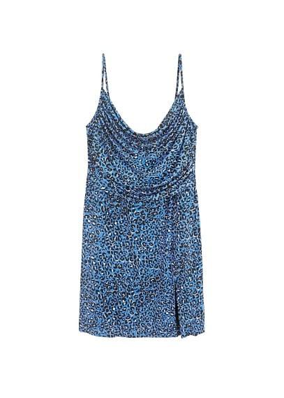 Violeta By Mango Violeta By Mango Leopard Print Draped Dress