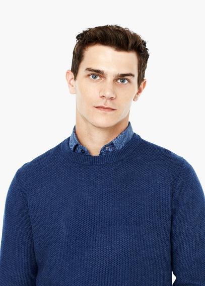 Mango Man Mango Man Textured Wool-blend Sweater