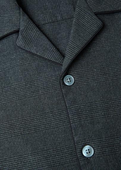Mango Man Mango Man Prince Of Wales Regular-fit Cotton Shirt