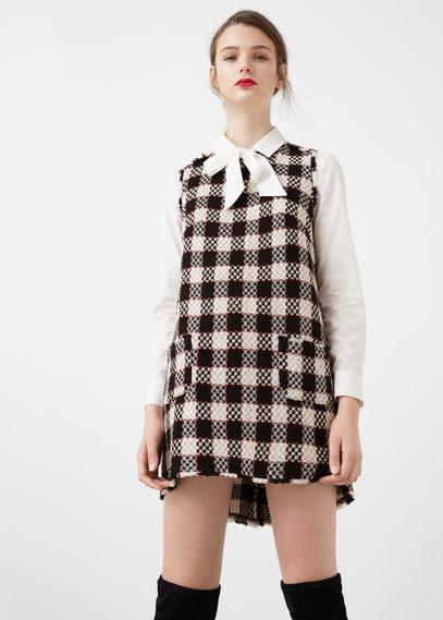 Mango Mango Check Tweed Dress
