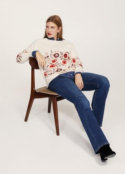 Violeta By Mango Violeta By Mango Floral Embroidery Sweater