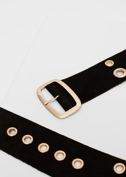 Mango Mango Laser-cut Leather Belt