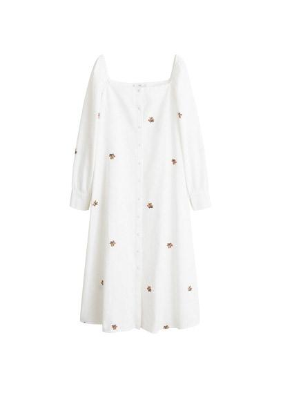 Mango Mango Flowers Embroidered Dress