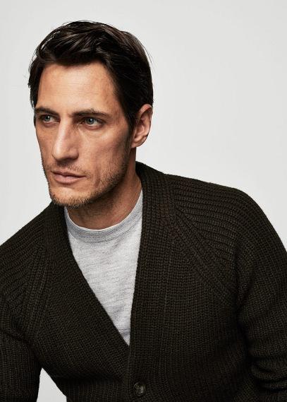 Mango Man Mango Man Chunky Knit Wool-blend Cardigan