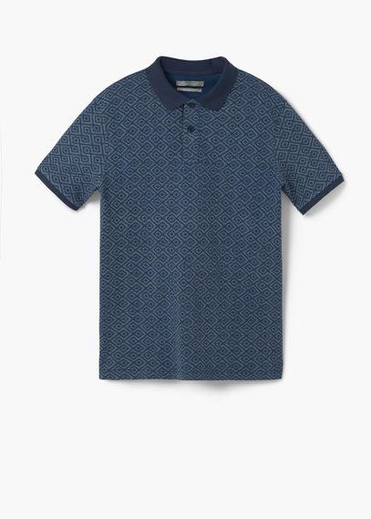 Mango Man Mango Man Geometric-print Polo Shirt