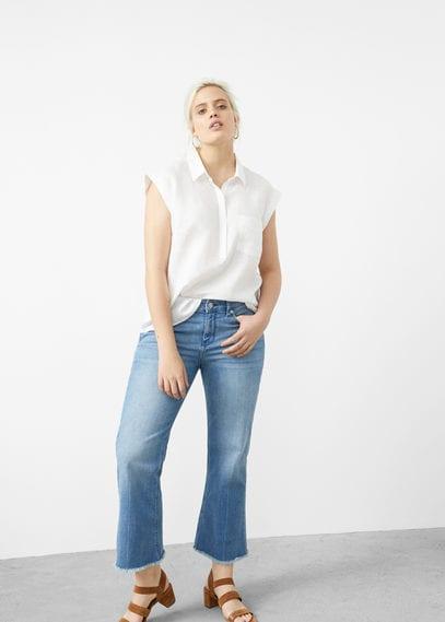 Violeta By Mango Violeta By Mango Pocket Linen Shirt