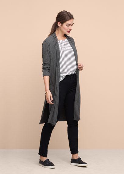 Violeta By Mango Violeta By Mango Ribbed Long Jacket