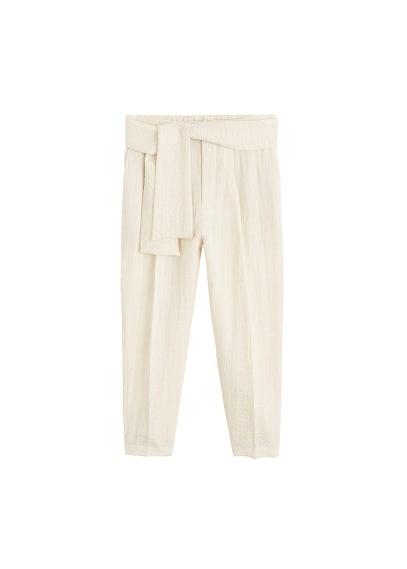Mango Mango Bow Textured Trousers