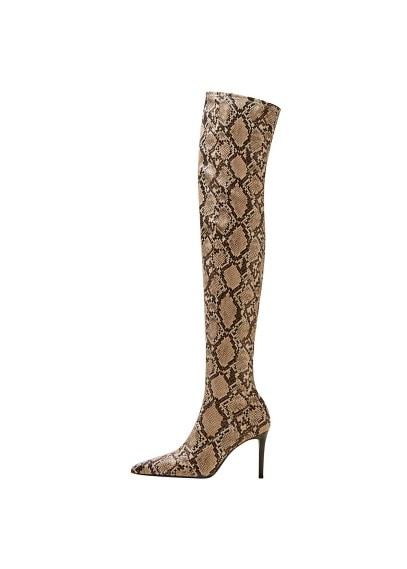 Mango Mango Snake Effect High-leg Boots