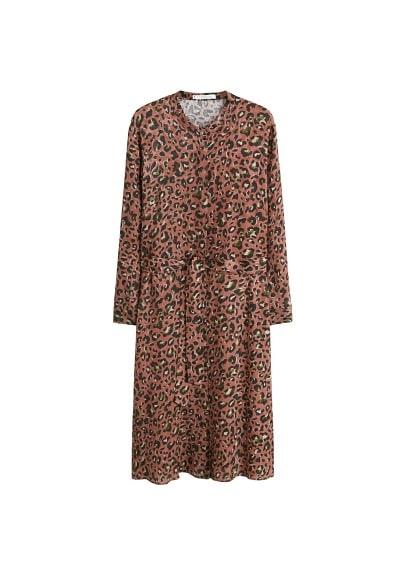 Violeta By Mango Violeta By Mango Leopard-print Shirt Dress