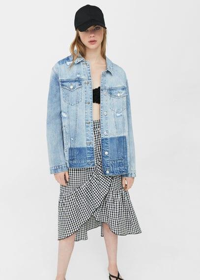 Mango Mango Rips Oversize Denim Jacket
