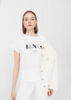 Mango Mango Frayed Logo T-shirt