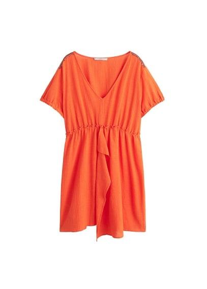 Violeta By Mango Violeta By Mango Textured Cotton-blend Dress