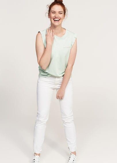 Violeta By Mango Violeta By Mango Embroidered Message T-shirt