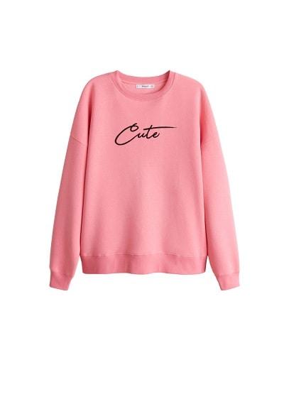 Mango Mango Velvet Message Sweatshirt