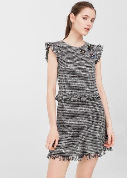 Mango Mango Frayed Edges Dress