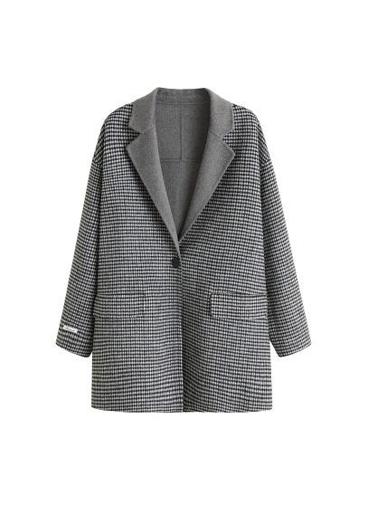 Violeta By Mango Violeta By Mango Houndstooth Wool-blend Coat