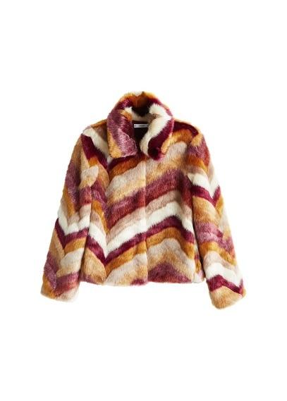 Mango Mango Multicolor Faux Fur Coat