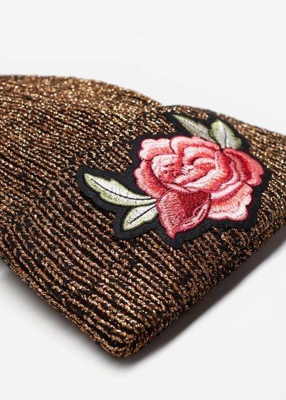 Mango Mango Floral Embroidery Beanie