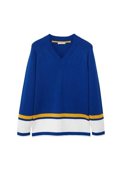 Mango Man Mango Man Contrasting Stripes Cotton Sweater