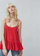 Mango Mango Ruffled Hem Top