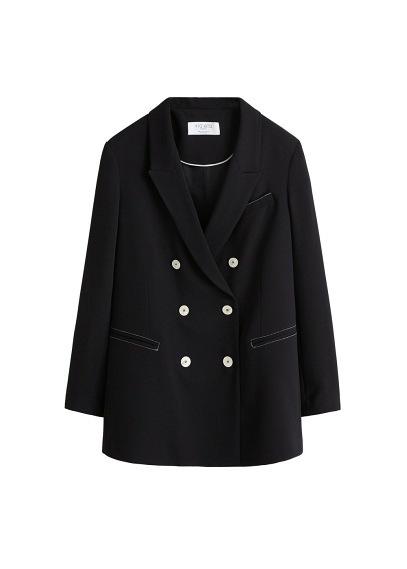 Violeta By Mango Violeta By Mango Contrast Seam Blazer