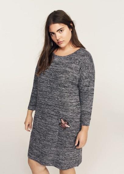 Violeta By Mango Violeta By Mango Patched Flecked Dress