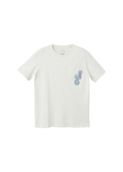 Mango Man Mango Man Embroidered Detail Cotton T-shirt