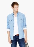 Mango Man Mango Man Slim-fit Cotton Chambray Shirt