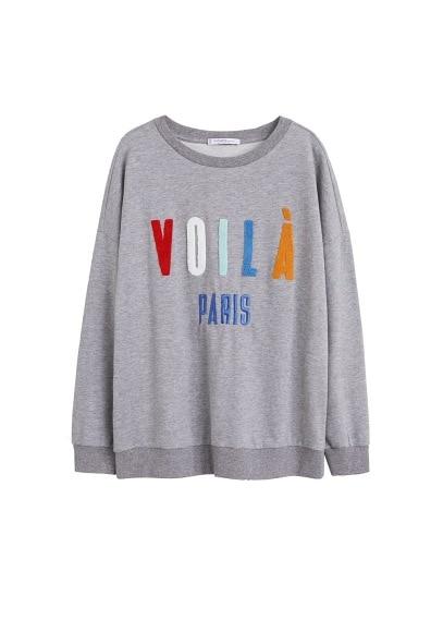 Violeta By Mango Violeta By Mango Embossed Messages Sweatshirt