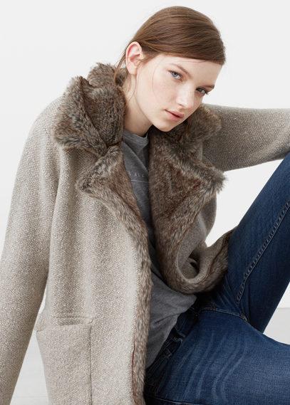 Mango Mango Faux Fur Appliqu Jacket