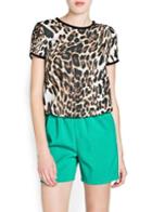 Mango Leopard Print Flowing Shirt