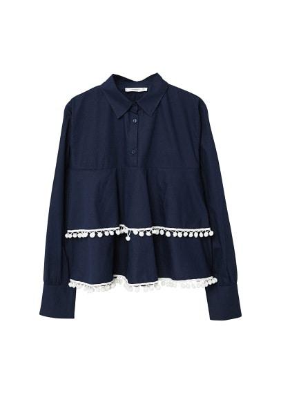 Mango Mango Tassel Trim Shirt