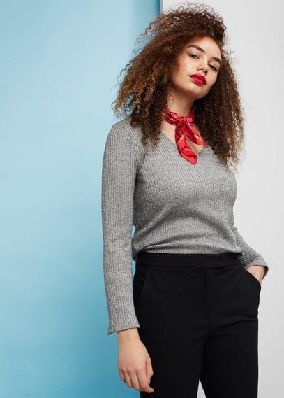 Violeta By Mango Violeta By Mango Straight Textured Trousers