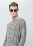 Mango Man Herringbone Cotton Sweater