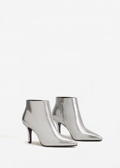 Mango Mango Metallic Finish Ankle Boots