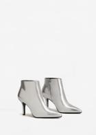 Mango Mango Metallic Finish Ankle Boots