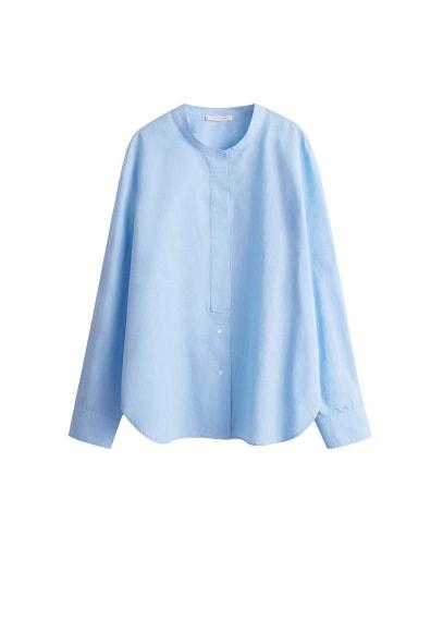 Violeta By Mango Violeta By Mango Mao Collar Cotton Shirt