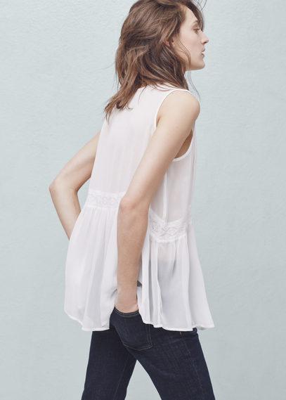 Mango Mango Embroidered Panel Top