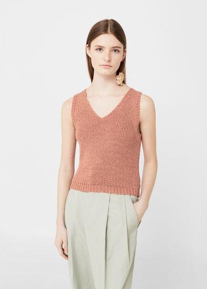Mango Mango Slit Knit Top