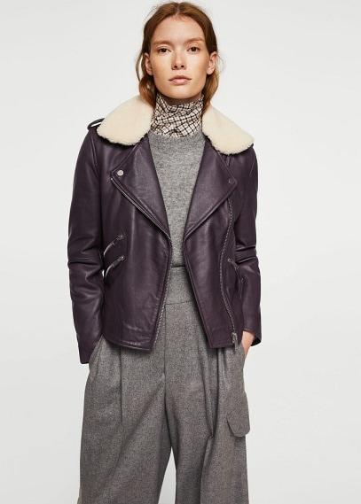 Mango Mango Sheepskin Leather Jacket
