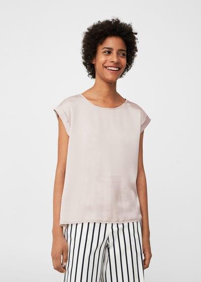 Mango Mango Satin Panel T-shirt