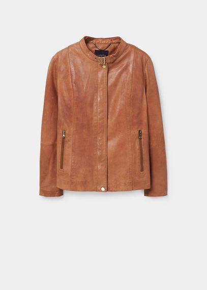 Violeta By Mango Violeta By Mango Buckles Leather Jacket