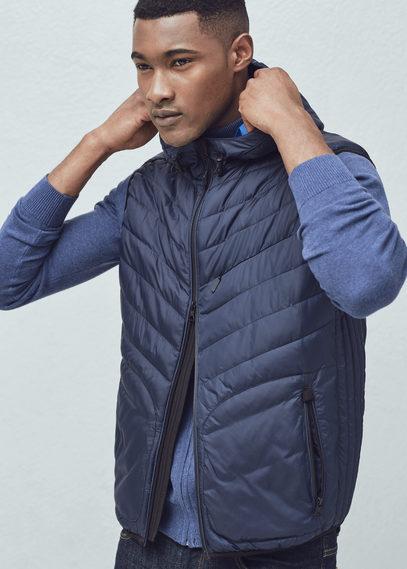 Mango Man Hooded Quilted Gilet
