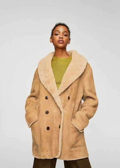 Mango Mango Shearling-lined Coat