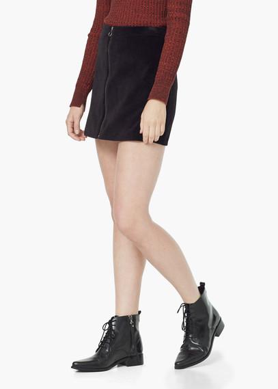 Mango Zipped Cotton Skirt