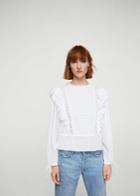Mango Mango Ruffled Blond-lace Blouse