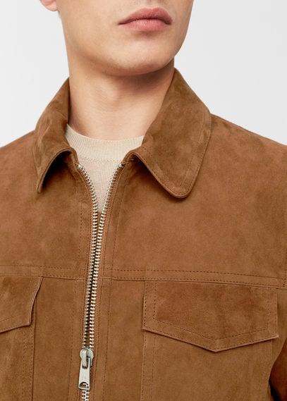 Mango Man Mango Man  Flap-pocket Suede Jacket