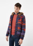 Mango Man Mango Man Faux-fur Jacquard Cardigan